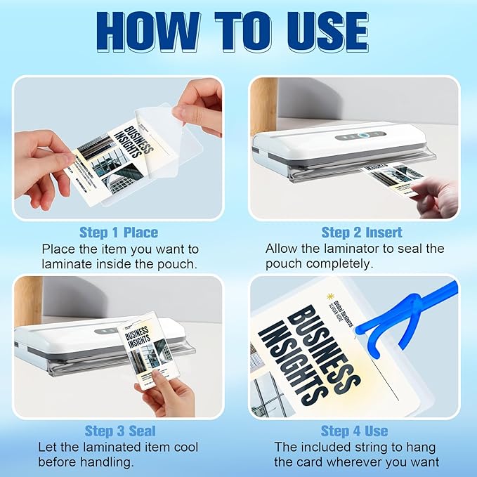 100 Pack 5 Mil Laminating Pouch with Colorful Loop 2 1/2" x 4 1/4" Luggage Tag Laminating Pouches with Slot Hole Thermal Laminate Pouch Tags Kit Resealable for Work Permits Pass Cards Student ID Cards