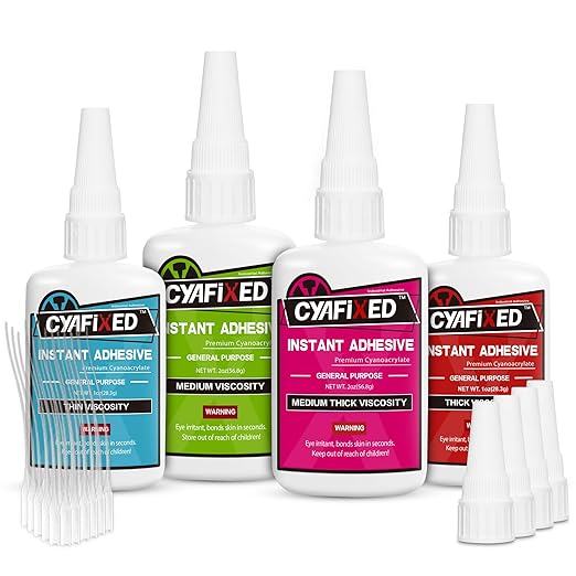 Super Glue Liquid, Instant Clear Cyanoacrylate Adhesive, Food Safe CA Glue for Shoe Sole Repair Leather Ceramic Plastic Glass Metal Woodworking Aquarium Porcelain Rubber Pottery Boot Model Craft