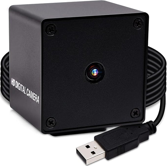 ELP 16MP Autofocus USB Camera with Metal Case - Mini UVC USB2.0 4K Webcam with 68 No Distortion Lens IMX298 Sensor for PC & Home Surveillance