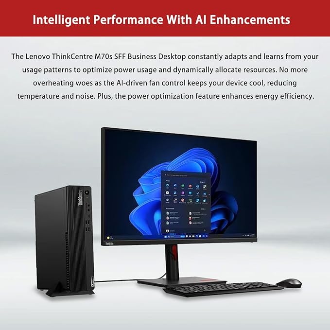 Lenovo ThinkCentre M70s Small Form Factor Business Desktop, 14th Gen Intel 10-Core i5-14400, 16GB DDR5 RAM, 512GB SSD, HDMI, DP, Wi-Fi 6, W11 Pro, Bundle with Adata UC310 64GB USB Flash Drive
