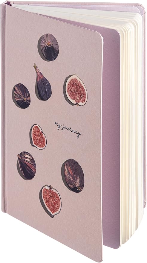 DIVERSEBEE Hardcover Lined Journal Notebook, Medium A5 (5.8 x 8.3 inches), 192 Pages, Thick Paper, Aesthetic Journals for Writing, Office School Bible Journaling Supplies (Figs)