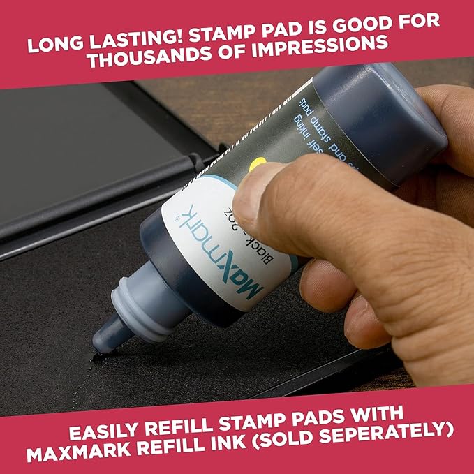 Large Premium Gray Ink Stamp Pad - 5" by 7" - Quality Felt Pad - Case with Closing snap