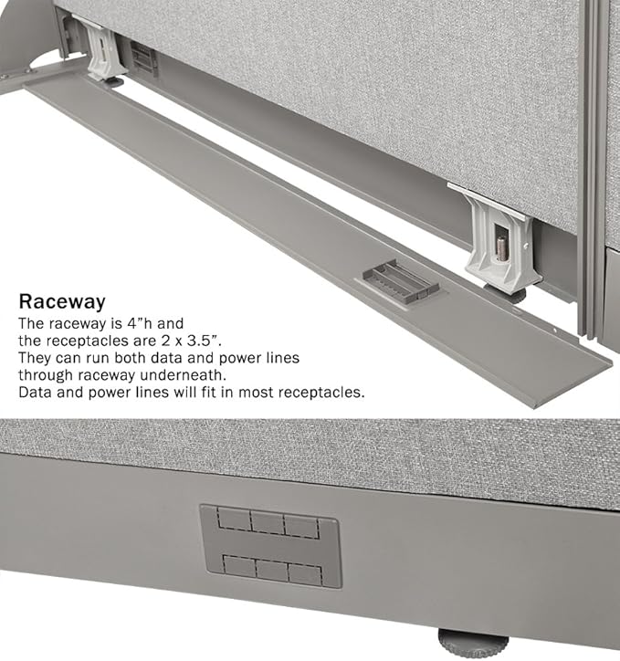GOF Freestanding L Shaped Office Partition, Large Fabric Room Divider Panel, 36" D x 96" W x 60" H