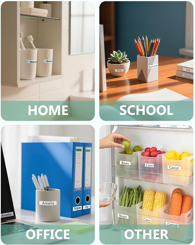 6-Pack Tze231 12mm Label Maker Tape Compatible for Brother P Touch Label Tape 12mm 0.47 White Tze-231 Tz231 Tze Tz 12mm 1/2" Laminated White for PT-D210 PT-D202 PT-D220 PT-D410 PTD600 PTD400