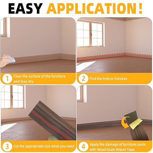GSCIT Club Walnut Wallpaper, 2.4 inch X 100ft Self Adhesive Wood Grain Repair Tape Walnut Repair Patch for Tables, Chairs, Baseboards, Doors, Windows, Floors, Handicraft DIY.