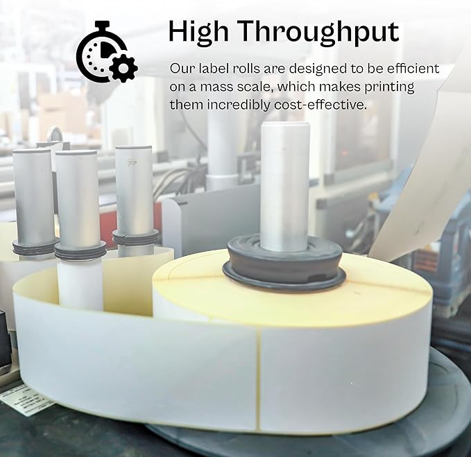 PSBM Thermal Transfer Labels, 3x5 Inch, 4 Rolls, 1190 Labels/Roll, 3 Inch Core, Perforated, Must Have Thermal Ribbon (Not Included)