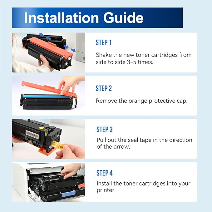 InkNI 210X Toner Cartridges 4 Pack High Yield with Chip Compatible Replacement for HP 210X W2100X 210A for HP Color Laserjet Pro 4201dn 4201dw Pro MFP 4301fdn 4301fdw Printer Ink (B/C/M/Y, 4 Pack)