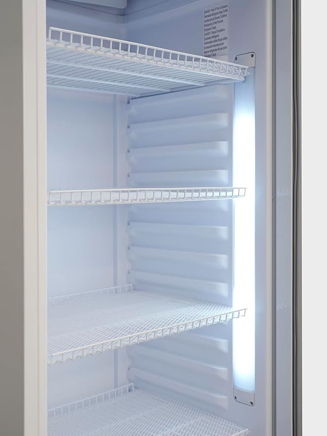 KoolMore KM-MDR-1GD-12CWH 24 in. One-Door Commercial Merchandiser Refrigerator in White,12 cu. ft. ETL Listed for Safety and Sanitation