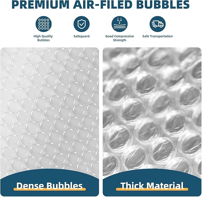 Metronic Bubble Cushioning Wrap 9 Pack 16 Inch x 324 FT, Dense Bubble Packing Air Wrap Clear Bubble Packing Roll for Shipping and Moving Supplies, Perforated Every 12"