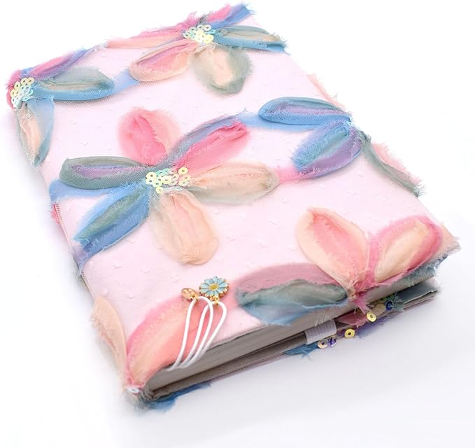 BLBMH A5 Book Covers for Paperbacks Book Cover for Privacy Fit for 5.5x8.3 inch Adjustable Book Sleeve Cover for A5 Books Fabric Softcover Protector for Notebook - Flower 8.3in