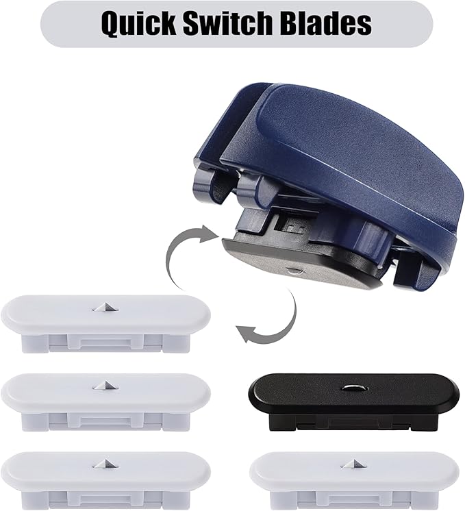 6-Pack Trimmer Replacement Blades for Fiskars Paper Trimmer, Replacement Blade for All Series of Fiskars/Portable&Precision Trimmer,Arts and Crafts,4 Cutting&2 Scoring Blades,a Slider,Blue