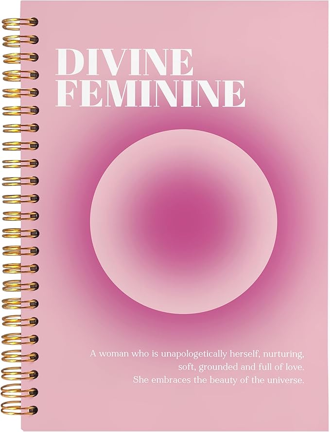 BearCake Pastel Pink Gradient Aura Notebook Journal, Divine Feminine Spiritual Notebooks, Aesthetic Notebooks, Pink Aesthetic Office Supplies, Hardcover Spiral Notebook 5.5x8.3