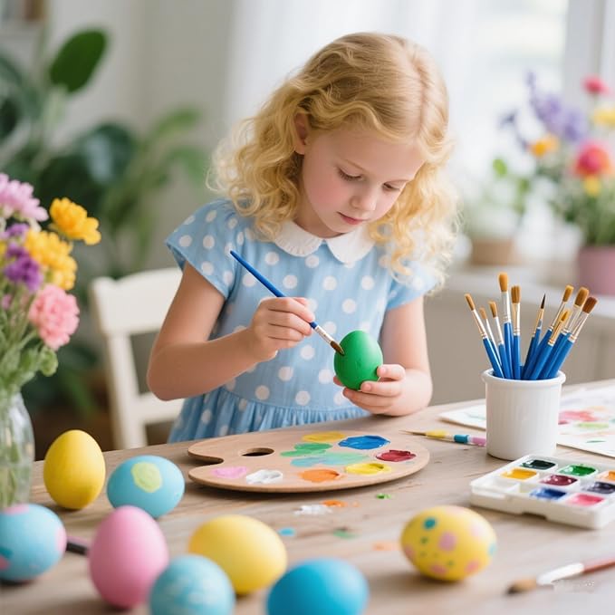 50Pcs Children's Drawing Pen Set, Loose Brush Washable Art Brush, Suitable for Students, classrooms and Handicraft Painting, doodling, Watercolor Painting and face Painting Blue-50pcs（Flat Head）