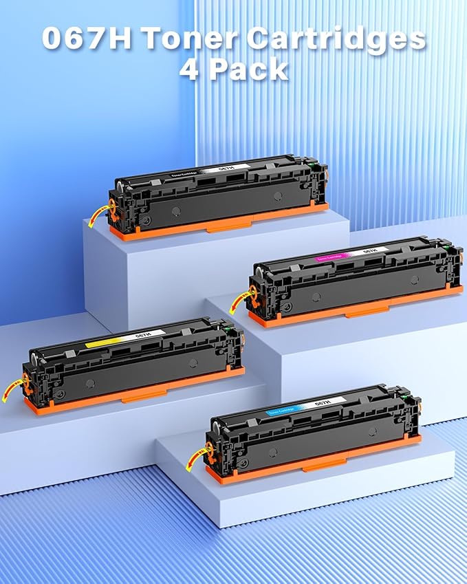 067H Toner Cartridge Set Compatible Replacement for Canon CRG-067H 067 Toner Work with imageCLASS MF654Cdw MF656Cdw MF653Cdw LBP633Cdw LBP632Cdw Printer (4 Pack,BK/C/M/Y)