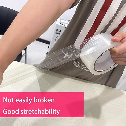 6 Rolls Clear Shipping Packaging Tape - 2 inch x 60 Yards Packing Tape with a Tape Dispenser, Strong Adhesive and Extra Stretchability