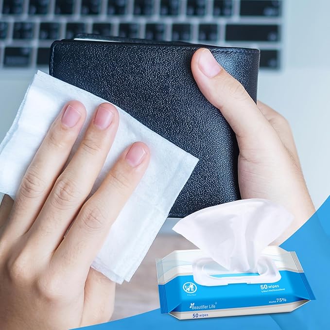 75% Alcohol Wet Hand Sanitizing Wipes - With Aloe, Moisturizer, and Vitamin E Formula - Premium Sanitizer for Travel, Home, Office, and School Use (Aloe, 200)