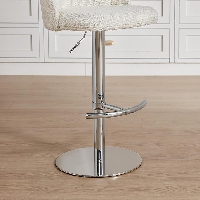 CHITA Adjustable Bar Stools Set of 3, Swivel Counter Height Stools with Stainless Steel Base for Bar, Kitchen Island, Dining Room, Silver