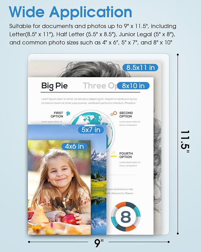 KTRIO Laminating Sheets 5 Mil, Hold 8.5 x 11 inches Sheet, 100 Pack, Clear Thermal Laminate Pouches for Laminator, 9 x 11.5 inches Lamination Sheets for School, Home & Office