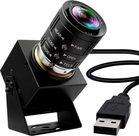 USB Camera 120fps High Speed Webcam Golf Swing 4K 12Megapixels USB Cam with 3X Manual Optical Zoom Lens Lightburn PC Computer Plug and Play for Linux Windows Mac OS