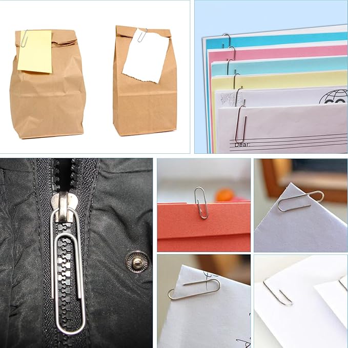 Binder and Paper Clips Set, 340 pcs Assorted Sizes in Container With Compartments - Silver Paper and Black Binder Clips for Home, School, Office Supplies