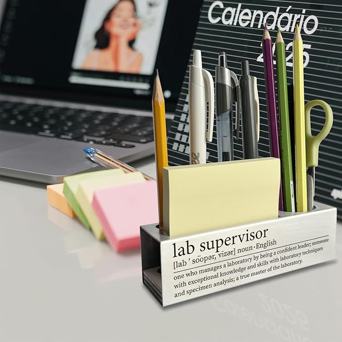 Lab Supervisor Gifts, Lab Supervisor Desk Decor Stainless Steel Pen Pencil Holders WCC37