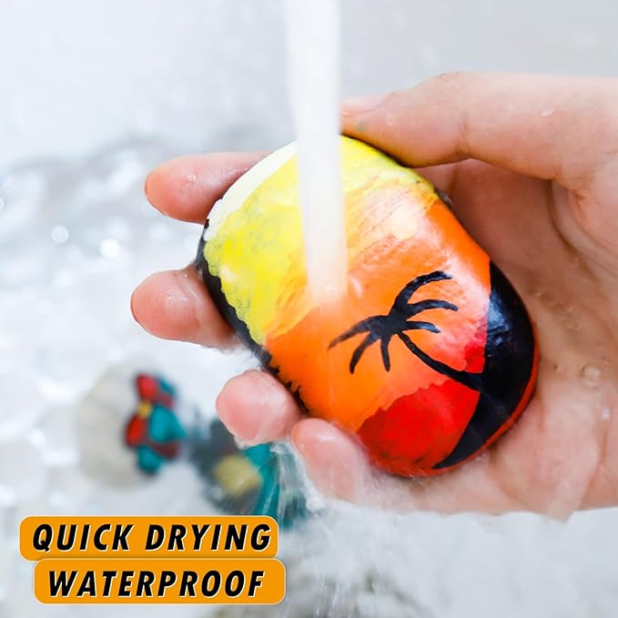 Yellow Paint Markers, 8 Pack Oil-Based Waterproof Quick Dry Permanent Paint Pen Set for Rocks Painting, Wood, Fabric, Plastic, Canvas, Glass, Mugs, Metal, Tire, Stone, DIY Craft