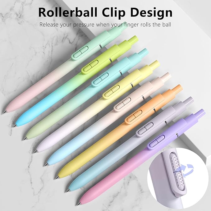 Black Ballpoint Pens, 8Pcs 1.0mm Medium Point Smooth Writing Pen, High-end Long Lasting Ball Pens for Journaling, Home, Office, Supplies, Aesthetic Gifts (Gradient-8pcs)