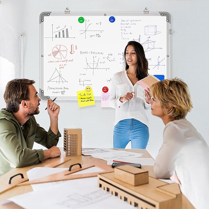 Polegas 24" X 36" Magnetic Dry Erase Board Whiteboard with Lines, Wall Hanging Monthly Calendar to Do List Schedule Board