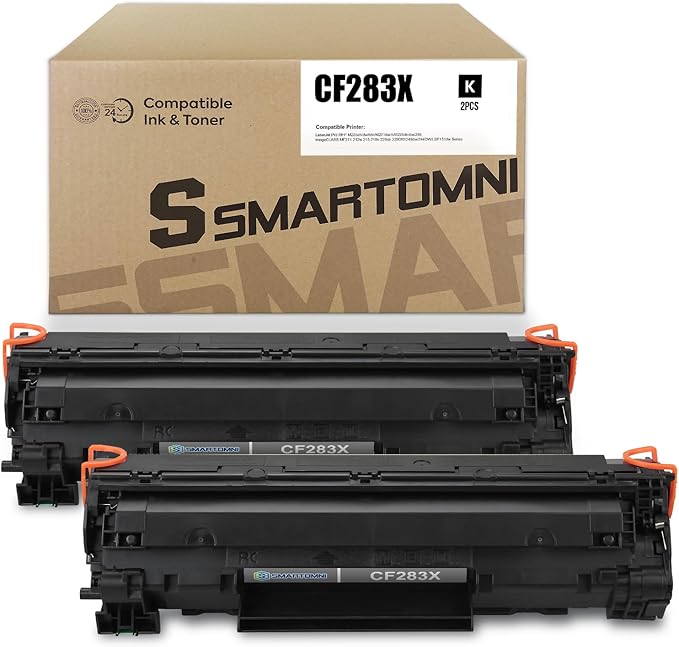 Compatible Toner Cartridge Replacement for HP CF283X 83X (High Yeild,2 Pack), for use with HP Laserjet pro M201dw M201n MFP M225dw M225dn Printers
