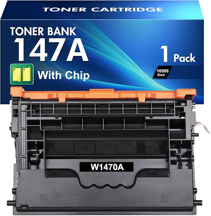 147A Black Toner Cartridge Compatible for HP 147A W1470A 147X W1470X for Enterprise M610n M611dn M611x M612dn M612x MFP M634h M635fht M635h M636fh Printer Ink (1-Pack)
