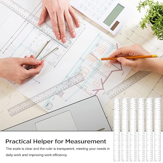 Zonon 500 Pieces 12 Inch Ruler Bulk Clear Plastic Flexible Straight Metric Rulers with Centimeters and Inches Drafting Measuring Tool for Classroom School Students Education