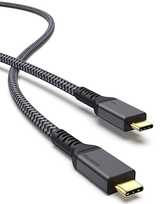 Maxonar [6.6Ft] Thunderbolt 4 Cable with 40Gbps Data Sync/240W Charging and 8K/5K@60Hz for Thunderbolt 4/3, USB4, and USB C Devices