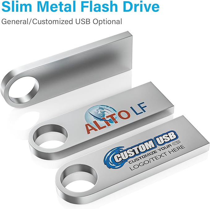 ABLAZE 16GB Flash Drive 5 Pack, Metal USB 2.0 Thumb Drives with Keychains USB Stick Pendrive (Sliver)