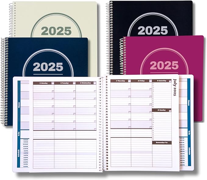 Order Out Of Chaos 2025-2026 Academic Planner, Daily, Weekly & Monthly Time Management School Agenda, Size 8.5x8.25 (Berry Blue)