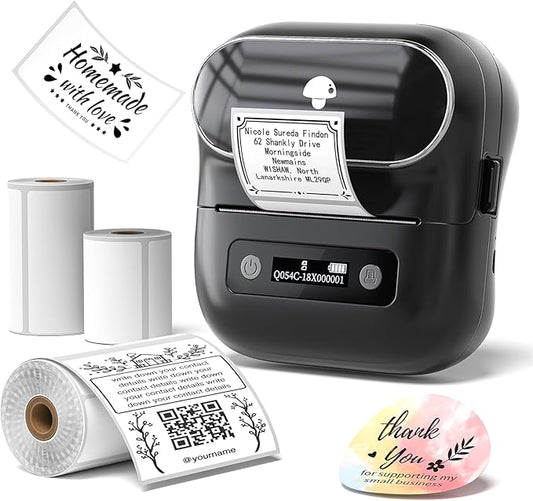 Phomemo M220 Label Makers, 3 Inch Portable Label Maker Machine with 3 Roll Labels, Wireless Thermal Label Printer for Address, Labeling, File Folder Label, Home Organizing