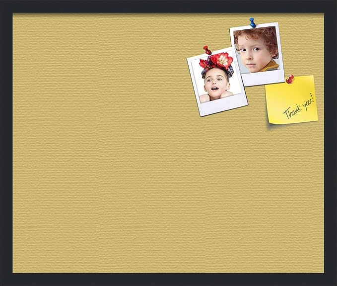 PinPix 24x20 Inch Cork Bulletin Board. This Decorative Framed Pin Board Comes with Honey Pastel Design and a Satin Black Frame. Ideal for Home Office Decor or Message Board (PinPix-1810)