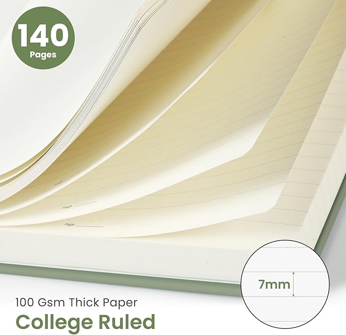 Taja Lined Spiral Journal Notebook for Work, 6 Pack, 140 Pages, College Ruled Hardcover Notebook Journal for Women, 6 Pcs, Journals for Writing, A5(6"x8") - Multi