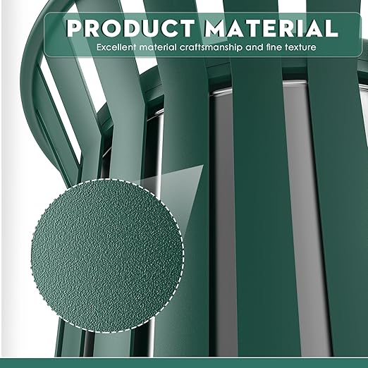 27.6IN Round Large Outdoor Trash Can, Heavy Duty Metal Slatted Garbage Can Outdoor, All Weather Resistant Commercial Garbage Cans, Waste Receptacle in Park, School, Beach, Patio, Green