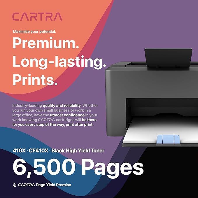 CARTRA 410X Black Toner Cartridge Compatible with 410X Black High-Yield Toner Cartridge Works with Color Laser Jet Pro M452 M377 MFP M477 Series Printer Ink