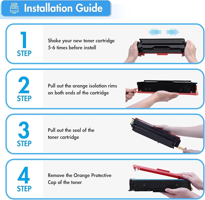 414A Toner Cartridges 4 Pack: MFP M479fdw Compatible Replacement for HP 414A 414X M479fdn M454dn W2020A for HP Color Laserjet Pro MFP M479fdw M454dw Printer Ink High Yield with Chip (K/C/M/Y)