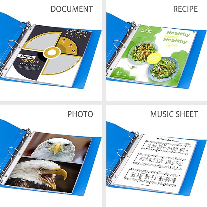 VST Sheet Protectors 8.5 x 11 Inch for 3 Ring Binder, Crystal Clear Page Protectors, Medium Weight Plastic Sleeves, Top Loading Paper Protector Acid Free, Letter Size, Dry Erase Pocket, 500 Sheets