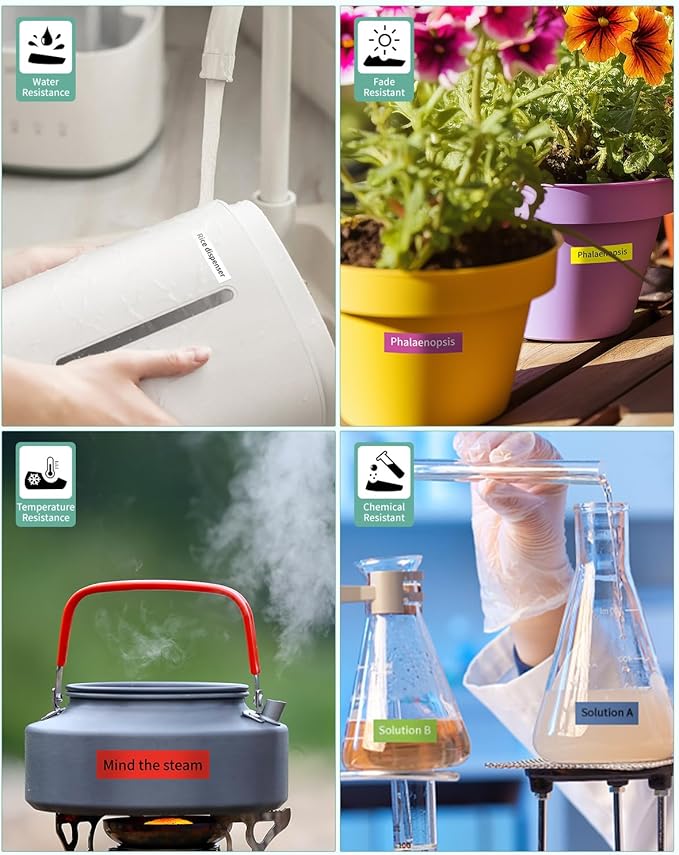 6-Pack 12mm 0.47" Laminated Label Tape Compatible for Brother P Touch Label Tape Tze Tz 12mm 0.47" Multi-Color Tze 231 131 431 531 631 731 1/2" Inch for PT-D220 PT-D210 PT-H130W PT2430 PTD400