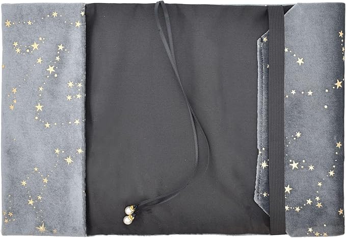 BLBMH Book Covers for Paperbacks Fit for 5.5x8.5 inch Adjustable Book Jacket for Women Book Lovers Gifts Soft Cloth Protector for Bible Novels Notebook Journal - Stars Grey 8.5in