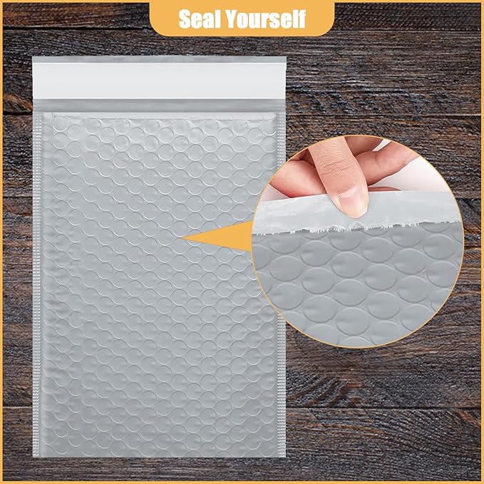 10.5in x 15in Bubble Mailer, Gray Poly Mailer, Padded Envelope, Shipping Envelope, Waterproof, Self-Sealing, For Small Business, Shipping, Mailing, Boutique Packaging(10PCS)