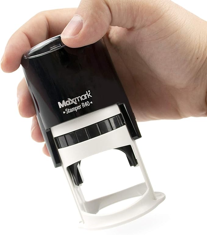 Round Notary Stamp for State of Michigan- Self Inking Stamp - Top Brand Unit with Bottom Locking Cover for Longer Lasting Stamp - 5 Year Warranty