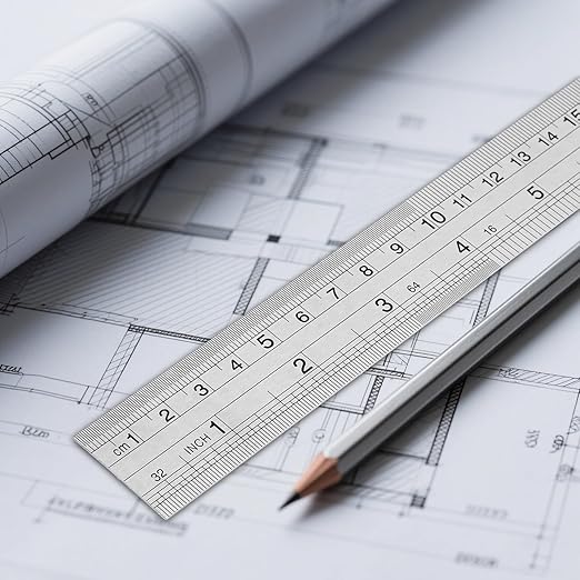 25 PCS 12 Inch Stainless Steel Ruler Bulk,Straight Edge Metal Rulers with Inch and Metric Scale for Measuring