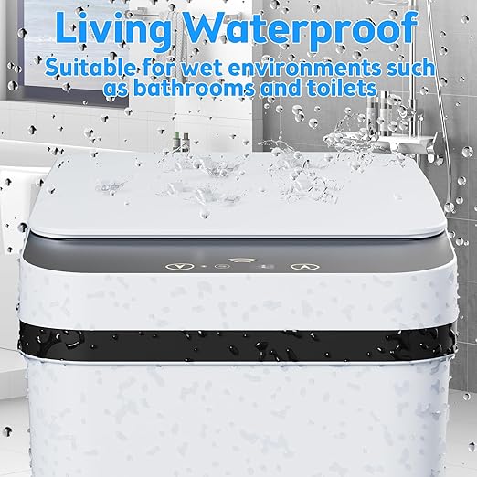 KOEYLE 2 Pack 2.2 Gallon Automatic Touchless Garbage Can, Small Motion Sensor Smart Trash Can, Slim Waterproof Trash Bin for Bedroom, Bathroom, Office, Living Room, White