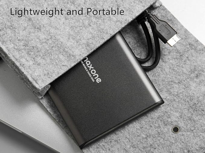 Maxone 750GB Ultra Slim Portable External Hard Drive HDD USB 3.0 Compatible with PC, Laptop, Charcoal Grey