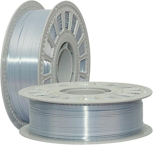Silk Filament 1.75, Pla + Filament, 3D Printer Filament, Dimensional Accuracy +/- 0.03 Mm, 3D Printer Filament Silk, Pla Filament', Pla 1 Kg (2.2 Lbs), Fit Most FDM 3D Printers (Silver)