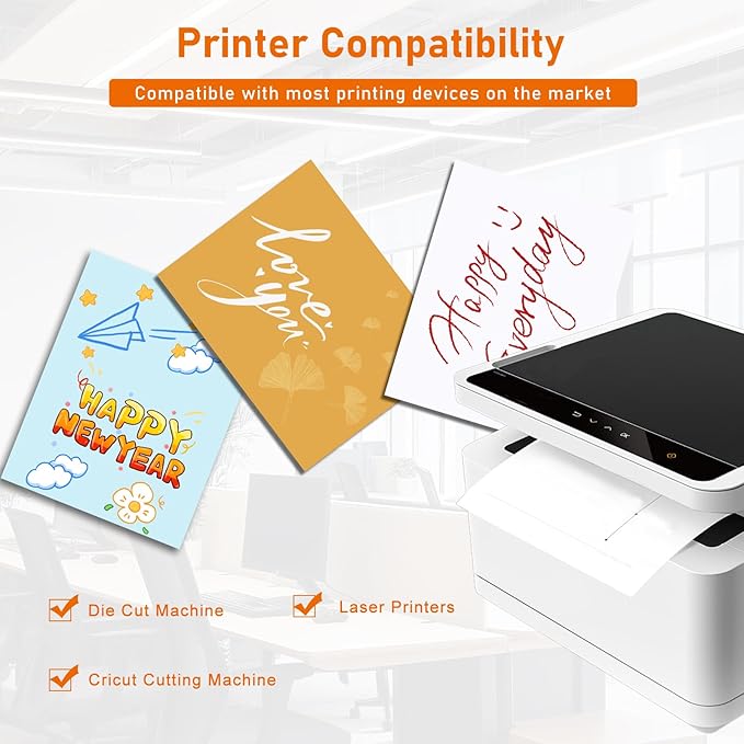 100 Sheets Shimmer White Cardstock 8.5 x 11 Printer Paper, 92lb Heavyweight Certificate Paper Card Stock for DIY Making Cards, Wedding invitations, School Crafting, Business Cards, Menus